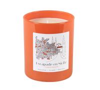 Candela profumata in vetro arancione con cera vegetale