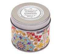 Candela profumata naturale Clovelly Soap all'arancia e cannella, cera di soia per aromaterapia, vegana, in barattolo di latta