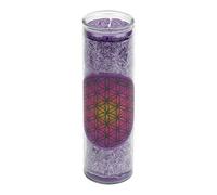 Candela profumata per meditazione, aroma: lavanda, vaniglia e mandarino, fiore della vita