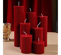 Candela profumata retrò di colore rosso, larghezza 6 cm, candela colonna di alta gamma romantica, adatta per matrimoni, regali di matrimonio, decorazione per la casa, regali di compleanno, regali per 