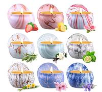 Candela Profumata Set Regalo, 9pcs Candele Profumate Set, Regalo Cera di Soia Naturale Set, Regalo Donna per la festa della mamma, Natale, compleanno, San Valentino, bagno, yoga