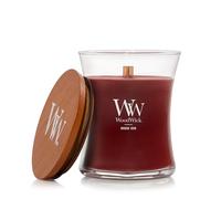 Candela profumata WoodWick con stoppino scoppiettante | Candela a clessidra media Patchouli Crème | Candele a lunga combustione: Fino a 60 ore | Regali perfetti per le donne