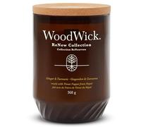 Candela profumata WoodWick ReNew con stoppino scoppiettante | Candela grande di Ginger & Turmeric | Cera di cocco e soia a base vegetale | Materiali riciclati | Doni perfetti per donne