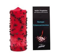 Candela Ritualizzata Rompe Stagnamenti - Candela Rossa Esoterica per Sblocco Energetico e Avanzamento Personale - Ideale per Progetti, Amore e Denaro - Con Erbe e Preghiera - Le Candele di Mariano