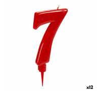 Candela Rosso Compleanno Numeri 7 [12 Unità]