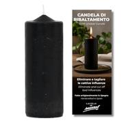 Candela San Sfaccio per sciogliere nodi energetici - annullare influenze esterne e liberare spazi carichi - nera, 5,5 x 14 cm - tradizione devozionale in luna calante - Las Velas de Mariano