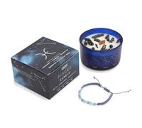 Candela Segni Zodiacali con Gemme, Bracciale Incluso, Idea Regalo Donna, Uomo, Festa della Mamma, Compleanno (Pesci)