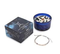 Candela Segni Zodiacali con Gemme, Bracciale Incluso, Idea Regalo Donna, Uomo, Festa della Mamma, Compleanno (Gemelli)