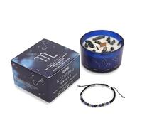 Candela Segni Zodiacali con Gemme, Bracciale Incluso, Idea Regalo (Scorpione)