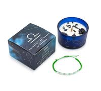 Candela Segni Zodiacali con Gemme, Lievemente Profumata, Bracciale Incluso, Idea Regalo Natale, Compleanno, Donna, Uomo, Festa della Mamma, Festa del Papà (Bilancia)
