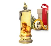 Candela senza fiamma per la preghiera della serenità - Luce di fede a LED, candela religiosa decorativa, figura di ispirazione di Gesù | Lampada di devozione spirituale a batteria per la casa di bened