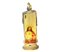 Candela senza fiamma per la preghiera della serenità - Luce di fede a LED, candela religiosa decorativa, figura di ispirazione di Gesù | Lampada di devozione spirituale a batteria per la casa di bened