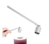 Candela Snuff Snuffers, estintore a forma di campana in acciaio inox a forma di fiamma, manico lungo per spegnere lo stoppino in argento