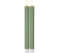 Candela stick LED Flame Stripe, set da 2, in cera