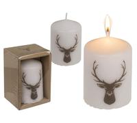 Candela, testa di cervo, ca. 6 x 8 cm, in confezione di carta kraft