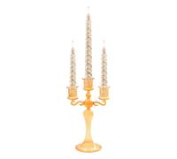 Candélabre en verre à 3 bras - Élégant bougeoir transparent à 3 branches, centre de table raffiné | Décoration intemporelle pour maison, salle à manger, mariage, fête et réception élégante