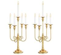 Candelabri da matrimonio alti da pavimento - 2 candelabri dorati a 5 bracci Inweder 50 cm in metallo a spirale portacandele antichi per tavola di Natale centrotavola eventi cerimonia ricevimento