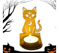 Candelabri di Halloween, scheletro Cat Shadlestick Shadlestick - Scheletro Cat Shadow Light Standing Riscaldamento - Decorazioni da tavolo Avvia un portacandele per Gatto. I suoi bordi non gradati
