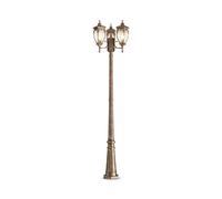 Candelabri Esterni Rustico 239 CM IP44 3x E27 Oro Antico Wegeleuchte Lampada