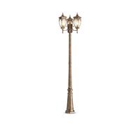 Candelabri Esterni Rustico 239 CM IP44 3x E27 Oro Antico Wegeleuchte Lampada
