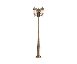 Candelabri Esterni Rustico 239 CM IP44 3x E27 Oro Antico Wegeleuchte Lampada