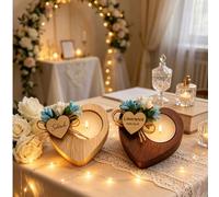 Candelabri personalizzati per matrimonio (1/10/30/50 pezzi), incisi con nomi e date, a forma di cuore. Regalo per fidanzata, moglie, madre, sposa, damigella d'onore. Compleanni, anniversari, feste di 