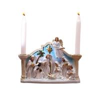 Candelabri Presepe,Figure Candeliere Natale - Ornamento In Resina Statua Del Presepe,Decorazioni Religiose