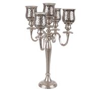 Candelabro Con 5 Braccio 39x39x62 cm in Metallo Sharyn Argento