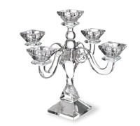 Candelabro Cristallo 5 fiamme in cristallo 33xh 32 cm uno colore trasparente, cristallo K9 in scatola regalo trasparente
