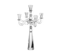 Candelabro Cristallo 5 fiamme in cristallo dimensioni 34x34xh 53 cm uno colore trasparente, cristallo K9 trasparente