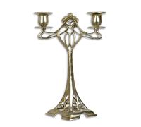 Candelabro in bronzo color argento replica design retrò decorazione