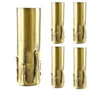 Candelabro In Cera D'Api Con Coperture Per Presa Drenante Oro Lotto Di 5