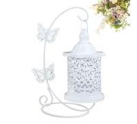 Candelabro in Stile Europeo, Vintage Portacandele a Gabbia per Uccelli da Appendere in Metallo, Cava Decorativa a Forma di Farfalla, Decorazioni per la Casa