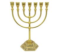 Candelabro tradizionale ebraico Menorah, tempio di Gerusalemme, 7 rami, candelabro tradizionale per casa, preghiera e celebrazioni