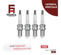 KIT 4 CANDELE ACCENSIONE NGK BKR5EZ 7642 PER MOTORI FIAT RENAULT LANCIA PEUGEOT