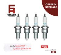 KIT 4 CANDELE ACCENSIONE NGK BKR5EZ 7642 PER MOTORI FIAT RENAULT LANCIA PEUGEOT
