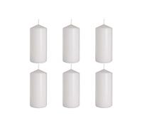 Candele a colonna bianche, Candele Cilindriche, diametro 7 cm, altezza 15 cm, inodore, tempo di combustione lungo 66h, set 6 pezzi (1 scatola)