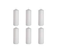 Candele a colonna bianche Candele Cilindriche, diametro 8 cm, altezza 25 cm, inodore, tempo di combustione extra lungo 160h, set 18 pezzi (3 scatole)