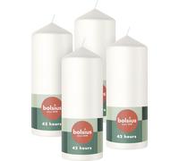 Candele a colonna lisce Bianco Confezione da 4 15 x 6 cm Durata della