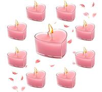 Candele a Forma di Cuore,Candele San Valentino,Candela da tè a Forma di Cuore per Matrimonio,Candeles Amore Galleggiante Senza Fumo (Rosa)