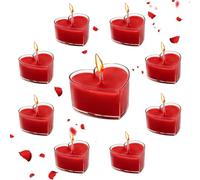 Candele a Forma di Cuore,Candele San Valentino,Candela da tè a Forma di Cuore per Matrimonio,Candeles Amore Galleggiante Senza Fumo (Rosso)