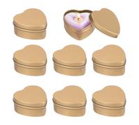 Candele a forma di cuore in latta, oro , confezione da 8 per party