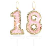 Candele a Forma di Farfalla Con Numero per 18° Compleanno, Oro Rosa - Topper per Torta, Decorazioni per Ragazze
