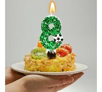 Candele a forma di numeri da 0 a 9 per decorare torte da calcio, candele per compleanni di 10, 11, 15, 16, 18, 20, 30, 40, 50, 60 anni, serie glitter, candele per torta di compleanno, candele da forno