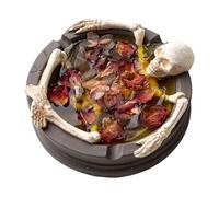 Candele a forma di scheletro con fragranza ambrata, stile fattoria gotica e Halloween Qkz661 (Brown, 12X11.5X4cm)