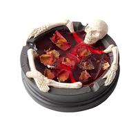Candele a forma di scheletro con fragranza ambrata, stile fattoria gotica e Halloween Qkz662 (Brown, 12X11.5X4cm)