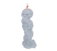 Candele a forma di teschio, candela bruciabile a forma di scheletro gotico, candele di Halloween, non sentono il male, non vedono, non parlano del male, decorazione fantasma per feste di Halloween