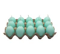Candele a forma di uovo di Pasqua, in set da 15 pezzi, candele a forma di uovo di Pasqua, candele a forma di uovo, candela di cera, candela decorativa come uovo di Pasqua in colore blu pastello
