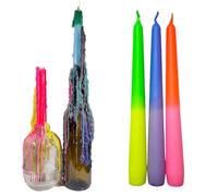 Candele a goccia, set di 3 candele a goccia, colorate per bottiglie, candele colorate per bottiglie e candelabri, candele a goccia DIP DYE, 3 pezzi pastello