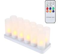 Candele A LED Senza Fiamma Candela Ricaricabile Tea Light con Telecomando RGB per La Decorazione Natalizia di Nozze Luce Notturna della Camera, 4pcs